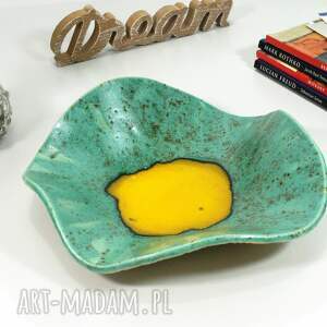 Prezent Turkusowa misa dekoracyjna na owoce i drobiazgi