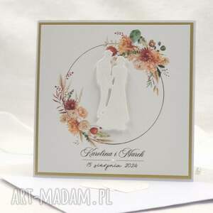 anna art and crafts kartka na ślub w ozdobnej kopercie, wb a31, personalizowana