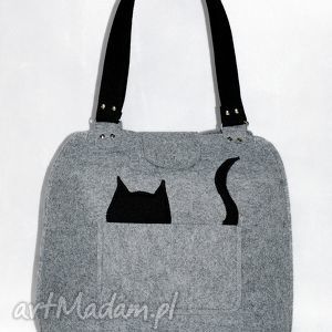 handmade na ramię grey & cat