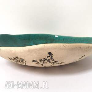handmade ceramika miska z roślinami