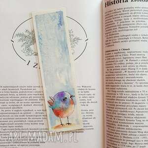 kolorowy ptaszek - zakładka do książki, laminowana