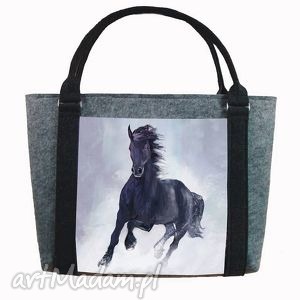 hand-made torebki czarny koń