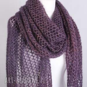 ażurowy szal z cekinami - Szaliki