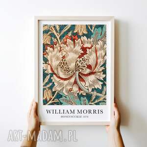 plakat william morris honey suckle 1876 kwiaty wzór sztuka - format 30x40 cm