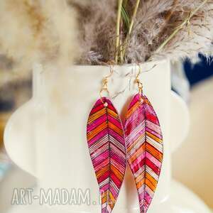 długie kolczykipiórka argentyna prezent dla artystki kolczyki romantyczki