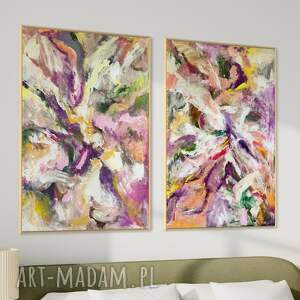 zestaw obrazów ręcznie malowanych 100x140 cm, obraz na plotnie, sztuka