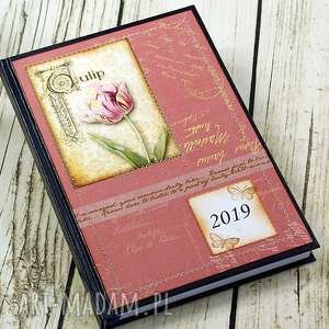 kalendarz książkowy 2029-romantyczny A5 terminarz, tulipany
