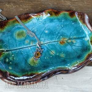 Prezent Ceramiczny talerzyk liść (c915) ceramika