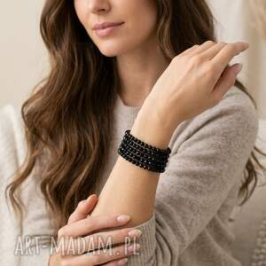 unikatart bransoletka lśniąca z fasetowanych kryształków, bransoletki
