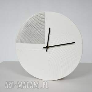 szarość - 30 cm, zegar, strukturalny, boho