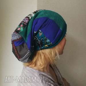 ręcznie zrobione czapki czapka damska długa patchworkowa styl boho handmade