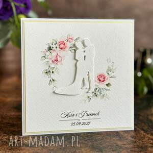 Personalizowana kartka ślubna handmade z kopertą