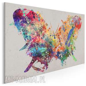 obraz na płótnie - motyl kolorowy sztuka 120x80 cm 72901, owad, artystyczny