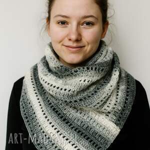 duża ciepła chusta asymetryczna szal z wełną merino