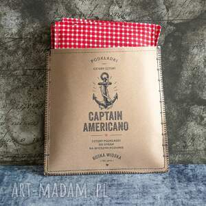 Komplet 4 podkładek pod kubki Captain Americano handmade