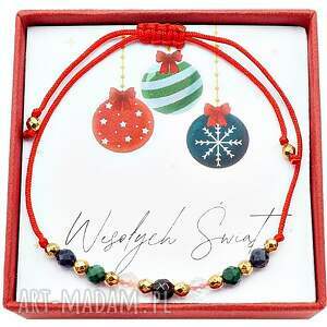 prezenty święta Sznurkowa bransoletka z kamień naturalny granat