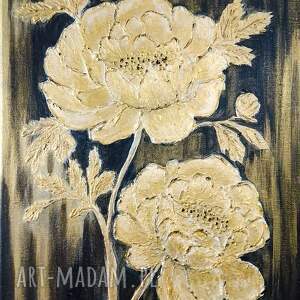 Prezent ELEGANCKI OBRAZ STRUKTURALNY Z WIDOCZNĄ TEKSTURĄ 3D - ZŁOTE