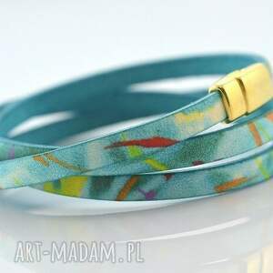 handmade bransoletka skórzana magnetoos triple tropics gold