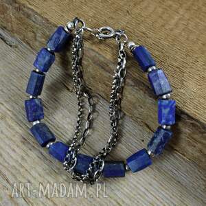 handmade lapis lazuli -surowa bransoletka