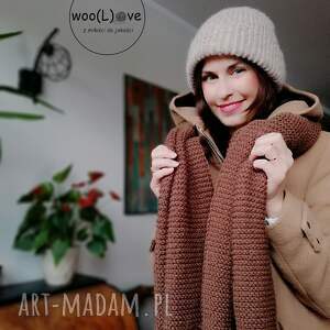 handmade szaliki wełniany szal alpaka maxi - 50x150cm