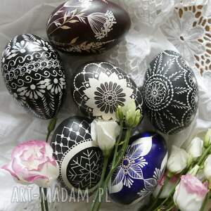 naturalna pisanka batikowa dekoracja wielkanocna, wydmuszka