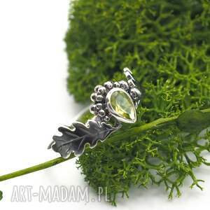 pierścionek dębowa łezka, natura las milosnikow przyrody, niej talizman