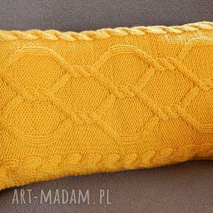 ręcznie robione poduszki poduszka żółte sploty