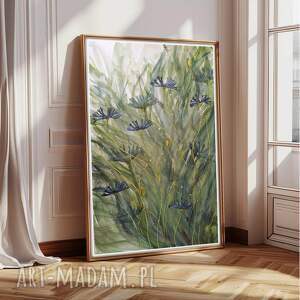 Oryginalna akwarela A2. Chabry, kwiaty, sztuka