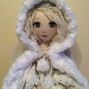 królowa śniegu - lalka ręcznie wykonana prezent, piękna szmacianka