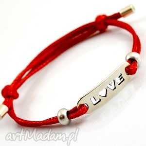 ręcznie zrobione bransoletka regulowana preemi motto love red