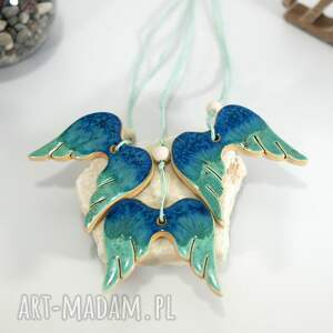 handmade pomysł na prezent pod choinkę skrzydła anioła ceramiczne ozdoby