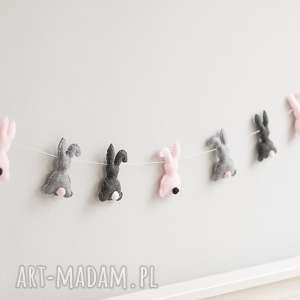 dekoracje wielkanocne girlanda króliczki filcowe - zamówienie specjalne