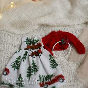 handmade prezent na święta zestaw świąteczny dla lalki ubranko