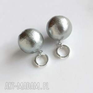 okrąg kolczyki, miyuki, srebro oryginalny, prezent na święta