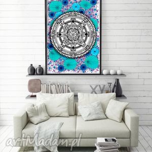 mandala 50x70cm, kwiaty plakat