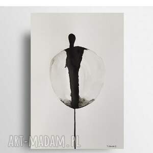 paulina lebida postać - minimalizm praca formatu A4, akwarela, papier, tusz