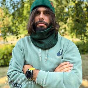 męski bawełniany komin zielony buff na zimę i jesień