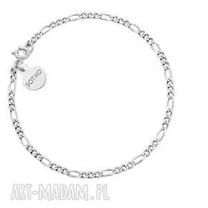 srebrna łańcuszkowa bransoletka łańcuch elegancka, figaro srebro925, gruba