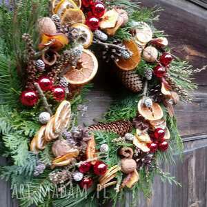 dekoracje świąteczne wianek na drzwi lub stół boże narodzenie, klasyczny, święta