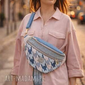 Patchworkowa Nerka XL z weluru i sztruksu Lahti, XL, XXL