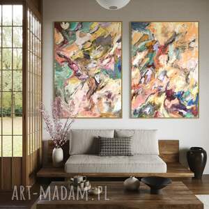 zestaw obrazów malowanych 100x70 cm, obrazy na plotnie