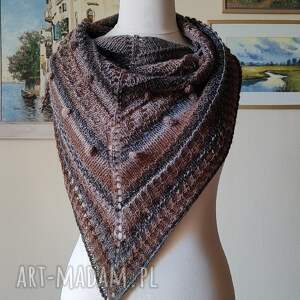 dodatki ręcznie na drutach - rustykalna, miła, ciepła chusta, rękodzieło styl