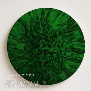 Obraz rzeźbiony na ściane głeboka zieleń VERDOSO fi 90cm, duże obrazy