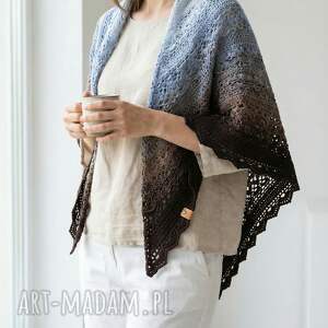 szaliki szydełkowa chusta - ziemia i niebo, chustanaszydelku, prezentdlakobiety