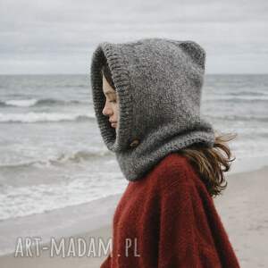 ręcznie robiona balaclava miękki kapturokomin czapka z alpaką - balaclava
