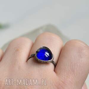 kobalt - piękny pierścionek w regulowanym rozmiarze prezent