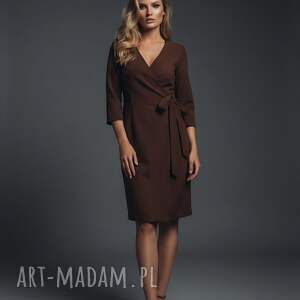 Kopertowa - SUK206 brąz, sukienka brązowa