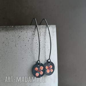 Polne Kwiaty - Róż i Turkus, srebrne kolczyki