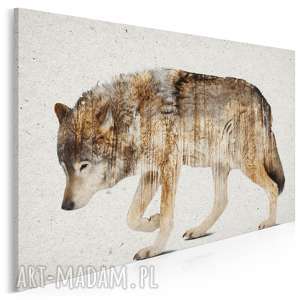 obraz na płótnie - wilk 120x80 cm 14201 zwierzę, skandynawski nowoczesny