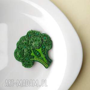 handmade broszki broszka brokuły. Broszka warzywa